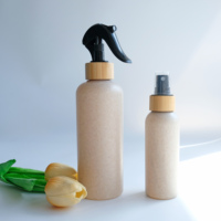 Bouteille en plastique de paille de blé d'emballage biodégradable avec la pompe en bambou de lotion pour le cosmétique