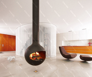 CRUISE Colgante suspendido Esfera de acero Espejo de pared único Sala de estar Chimenea Bola Decoración Redonda Lujo 360 Giratorio - Product Image 3