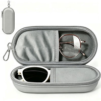 Étui à lunettes double en EVA personnalisé en usine, étui de protection pour lunettes de soleil avec mousqueton métallique et fermeture éclair de voyage