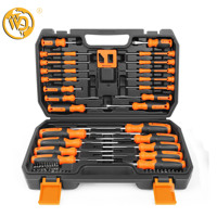 Kit d'outils à main portables en plastique WD avec tournevis et étui rigide, kit de réparation manuel domestique, personnalisable OEM/ODM