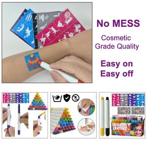 Bộ Dụng Cụ Vẽ Mặt Neon Chuyên Nghiệp Cho Trẻ Em Và Bút Màu Cơ Thể Bộ Sơn Mặt Cho Người Hâm Mộ Thể Thao Bút Chì Màu Trang Điểm - Product Image 5