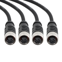 Connecteur femelle droit M12 pré-assemblé KRONZ 10M, 4 broches, alliage noir, câble blindé IP67, assemblage de capteur industriel circulaire