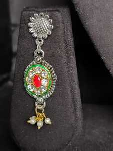 Conjunto de Collar Hasli de Estilo Antiguo de Imitación, Trabajo de Perlas en Dos Tonos, Hecho a Mano, Ajustable, Estilo Tradicional Único, Listo para la Venta - Product Image 6