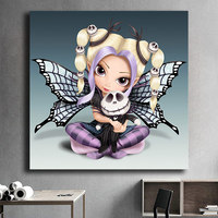 Kit de Peinture Diamantée Ever Moment Fairy, Fille de Dessin Animé avec Ailes en Strass, Broderie Complète DIY, Décoration Murale pour Salon, Art 5L1092