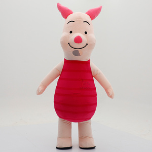 Disfraces inflables de mascota de cerdito de dibujos animados rojo para adultos, para caminar en eventos, alquiler, ropa inflable de cerdito de 2.2m, ¡gran oferta! - Product Image 1
