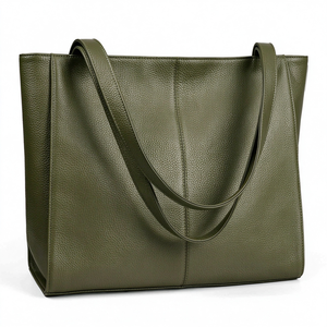 ZHIBO Genuine Leather Tote <b>Bag</b> for <b>Women</b> <b>Laptop</b> Compartment Zipper Closure 16L Capacity Winter Bohemian Style-Daily Travel Use - Product Image 5