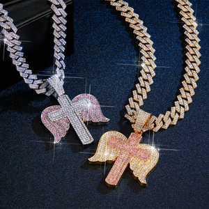Collier Ailes d'Ange Pendentif <span class=keywords><strong>Croix</strong></span>/Épée <span class=keywords><strong>Rose</strong></span> Collier Ailes d'Ange Gardien Bijoux pour Hommes Femmes - Product Image 1