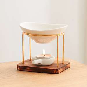 Lampe à Huile Essentielle et Brûleur <span class=keywords><strong>de</strong></span> Bougies en Fer Forgé à Fond en Bois, Modèle Dream Island, pour l'Exportation - Product Image 2