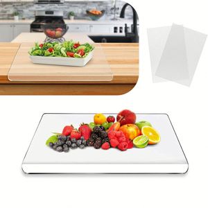Food Grade Transparent Large Multifunction Thick Acrylic Rectangle Cutting Board Counter Lip Non-Slip Eco-Friendly Multi-Use - Product Image 1