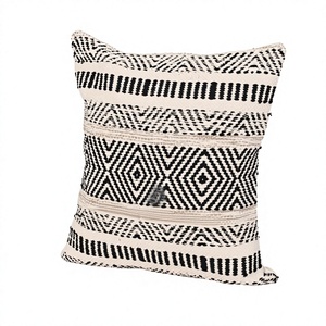 Handmade Designer Bohemian With Tassel Cotton Outdoor Cushion Cover Handwoven Decorative <b>Throw</b> Pillow Unique Boho Pillow Cover - Product Image 1