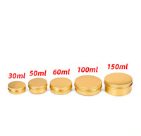 Boîte de conserve vide en aluminium de 10g 15g 30g 50g 60g 80g 100g 150g 6 oz en cuivre doré mat pot en aluminium contenant de baume à lèvres