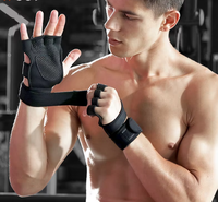 Guantes de Neopreno con Soporte para Muñeca y Medio Dedo para Levantamiento de Pesas, Entrenamientos en Gimnasio, Ciclismo; Protectores de Manos Antideslizantes para Ciclismo de Carretera