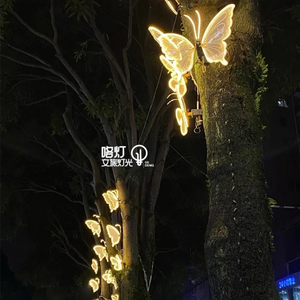Bán buôn ngoài trời 3D mô hình giáng sinh lễ hội năng động trong suốt <span class=keywords><strong>LED</strong></span> Bướm đèn cảnh quan không thấm nước chiếu sáng trang trí - Product Image 5