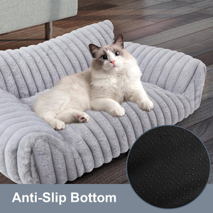 Cama de Felpa para Gatos, Camas para Perros Pequeños, Sofá para Mascotas de Interior con Funda Extraíble y Lavable - Product Image 3