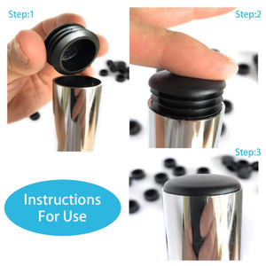 سدادة فولاذية داخلية من JIAF 12 لون أسود-غطاء أرجل كرسي دائري من البلاستيك وسادة مانعة للانزلاق غطاء أرجل الكرسي - Product Image 5