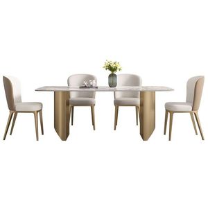 Mesa de <span class=keywords><strong>Comedor</strong></span> Minimalista de Lujo, Muebles de Cocina, Mesa de Piedra Sinterizada, <span class=keywords><strong>6</strong></span> <span class=keywords><strong>Sillas</strong></span> para <span class=keywords><strong>Comedor</strong></span>, Hogar, Apartamento <span class=keywords><strong>Pequeño</strong></span> - Product Image 4