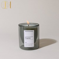 Bougies de cire de verre double couche CH Parfum d'intérieur Bougie parfumée spéciale personnalisée