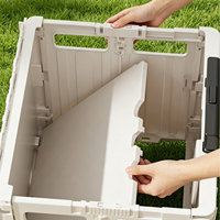 Chariot pliable compact avec cadre résistant aux chocs et roulement double pour une fluidité optimisée, idéal pour l'organisation de la buanderie