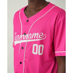 Custom Baseball Jerseys Personalized With Name Number Unisex Adult Sizes Heat Transfer Printing Base Ball Collar Sport Apparel - Product Image 3