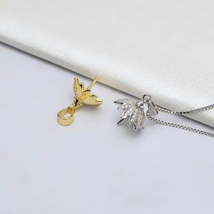 Accesorios de Joyería Femenina de Plata S925, Soporte Hueco para Perlas de 12-14 mm, 775 Semi-Acabados, Colgante para Tocado - Product Image 3