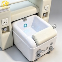 Fauteuil de pédicure de luxe moderne pour salon de manucure avec spa pour les pieds et dossier moyen pour usage professionnel