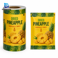 Rouleau de film métallisé laminé à faible MOQ, imprimé sur mesure, thermoscellable, 20 microns, pour emballage alimentaire de fruits secs, d'ananas et de biscuits géants