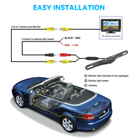 Caméra de recul universelle pour voiture avec 4 lumières LED, cadre de plaque d'immatriculation, vue à 170 degrés, étanche, 1080P HD