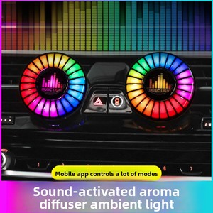 Ambientador para Auto con Montaje en Rejilla de Ventilación, Iluminación LED Ambiental, Perfume Activado por Voz, Luz Musical, Fragancia Bosque de Bambú Oceánico, ABS - Product Image 2