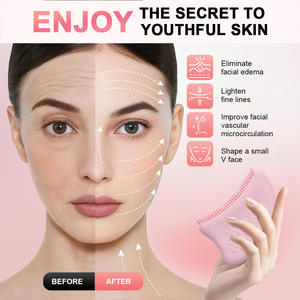 Brosse en silicone avec logo personnalisé, nouveau modèle, brosse pour le contour du visage, brosse pour le contouring facial, brosse pour les soins des yeux et du cou - Product Image 5