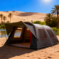 Tente de camping gonflable facile à installer, imperméable et coupe-vent, pour toutes les saisons, tente d'air en Oxford pour l'extérieur, avec fenêtres et portes en maille