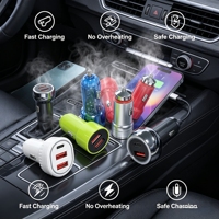 Allume-cigare double port USB QC3.0 PD 30W, chargeur USB 12/24V pour voiture, chargeur rapide USB PD Type C pour iPhone et Android