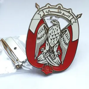 Stock di metallo Abu Dhabi auto griglia anteriore badge con dadi e viti