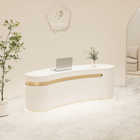 Comptoir de réception courbe réception pour hôtel Spa Salon décoration de bureau intérieur avec rangement mobilier de bureau bureau