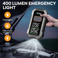 Démarreur de batterie professionnel 4-en-1 pour voiture et camion avec pompe à air, chargeur portable, anti-étincelles et éclairage LED