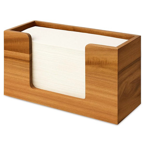 Wooden <b>Paper</b> Towel Box Rectangular Dark Brown Solid Color Bathroom Countertop Storage Household <b>Kitchen</b> Use - Product Image 4