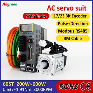 Controladores de Motor Servo AC STO ABZ 220V 1.6/2.5/3.3A 3000RPM IP65 200/400/600W 0.637/1.27/1.91N.m, Kit de Controladores de Motor Servo AC - Product Image 2