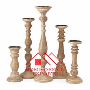 Meilleure vente Bougeoirs fantaisie en bois de manguier pour décoration de centres de table de sol Bougeoirs en bois d'acacia de haute qualité - Product Image 1