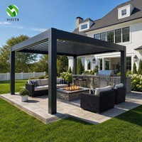 Pergola en aluminium de qualité export, emballée en carton, taille personnalisée, toit à lames orientables pour projet extérieur de villa mondiale