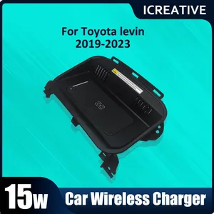 Chargeur de voiture sans fil Icreative 15W Qi à charge rapide 9-16V, support de tableau de bord en plastique, accessoires Toyota Levin, Chine continentale - Product Image 2