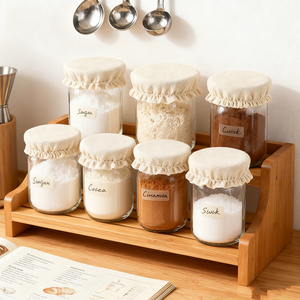 Copertura Antipolvere in Tela Lavabile Riutilizzabile per Bottiglie di Fermentazione Manica in Tessuto per Barattoli di Vetro Copertura Antipolvere in Cotone per Alimenti - Product Image 6