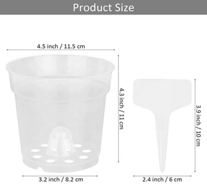 Vasi per <span class=keywords><strong>orchidee</strong></span> trasparenti fori trasparenti in plastica resistente cestini in plastica trasparente drenaggio per aerificazione vasi per fioriere per <span class=keywords><strong>orchidee</strong></span> orchidea - Product Image 2