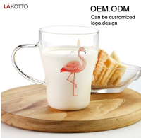 Gobelet à boisson en verre borosilicate de haute qualité, tasse à café avec poignée, soufflé à la main, compatible micro-ondes et lave-vaisselle