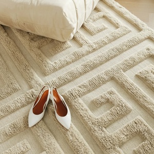 <span class=keywords><strong>Tappeto</strong></span> Moderno di Alta Gamma con Motivo 3D, Eco-Friendly, <span class=keywords><strong>Beige</strong></span> e <span class=keywords><strong>Marrone</strong></span>, per Soggiorno e Camera da Letto - Product Image 3