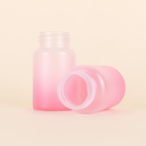 Pink Frosted High Quality Customized Capsule <b>Bottle</b> Pharmaceutical Packaging PET Plastic For Health Product With Screw Cap - Product Image 2
