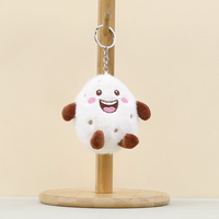 Porte-clés en peluche mini œuf d'œuf d'eau brouillée mignon de dessin animé, jouet en peluche doux personnalisé pour cadeau promotionnel en gros