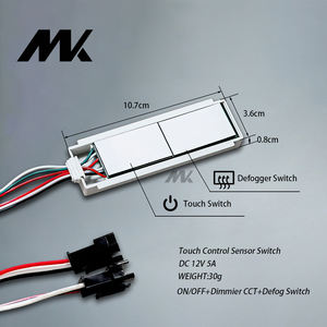 Manke 12V 5A 60W Saklar Dimmer Sentuh Ganda Pintar 2 Arah Sensor Kapasitif Lampu LED Anti Kabut Penghilang Embun Tiga Warna Induktif - Product Image 2