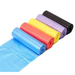 Manufacturer 100% Biodegradable Flat Bottom Household Garbage Bag Roll Green Recyclable Plastic Compostable Waste Bags