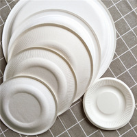 Assiettes jetables écologiques en papier de canne à sucre compostables, vaisselle jetable biodégradable