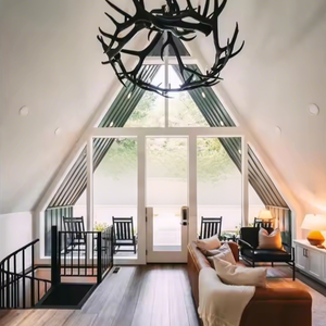 <span class=keywords><strong>Villa</strong></span> contemporaine préfabriquée en acier léger de style A-frame avec un design écologique et durable pour la vie de famille, salon et chambre à coucher - Product Image 3