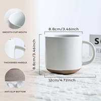 Mug en céramique de porcelaine 350 ml avec logo personnalisé, couleur gris contrastant, pour la maison, pour le lait ou le café, style simple